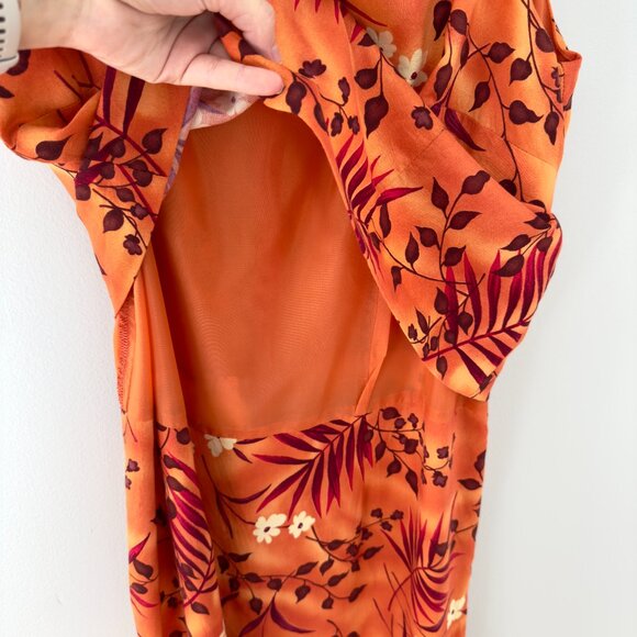 Coldwater Creek Orange Floral Hawaiian Print Maxi Dress - Picture 5 of 14